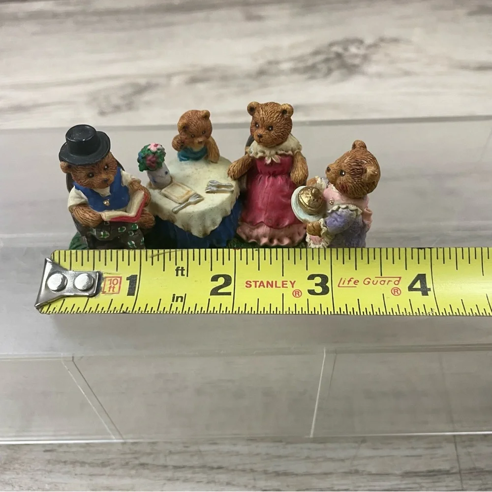 Russ Teddy Town Bear Dinner Time Lunch Served #13926 Resin Figurine